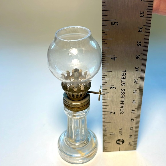 Vintage Miniature Oil Kerosene Glass Lantern with One Wick - Picture 2 of 6